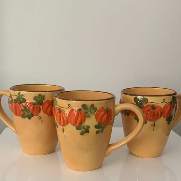 Harvest Other - Autumn Harvest Pumpkin Ceramic Mugs - Set of 3